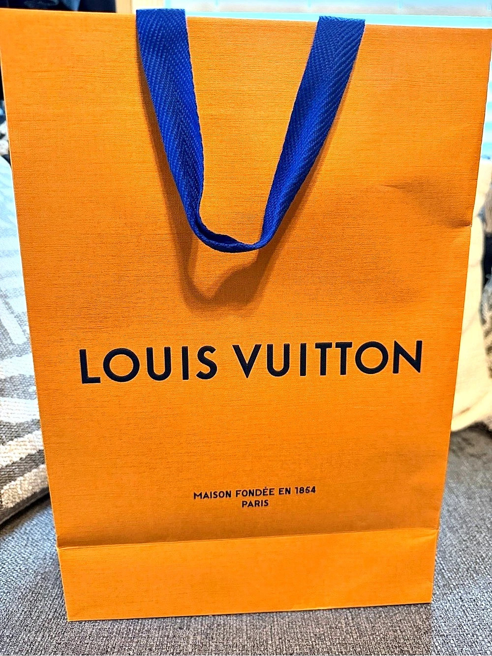 Louis Vuitton Orange Paper Shopping Bag